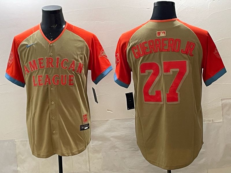 Men 2025 Toronto Blue Jays #27 Guerrero Jr orange Nike MLB Jersey 0021